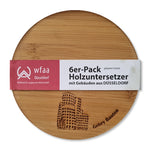 Holzuntersetzer mit Düsseldorf-Motiven, 6er Pack