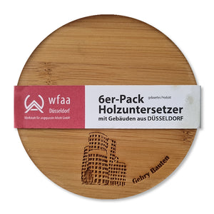 
                  
                    Holzuntersetzer mit Düsseldorf-Motiven, 6er Pack
                  
                